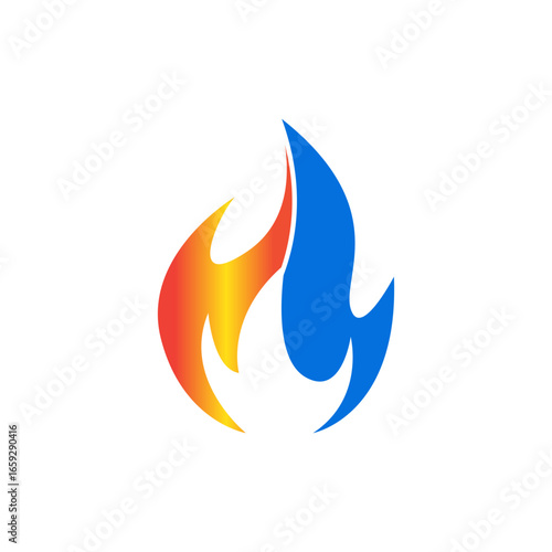 Fire flame Logo Template vector icon Oil, gas and energy logo concept