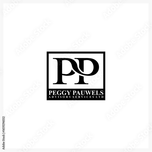 Luxury PP Lettermark in a Square Monogram Logo