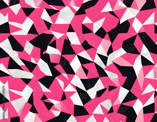 Vector geometric polygon pattern. Modern vector pattern with pink and white polygons. Polygons texture. Modern background.