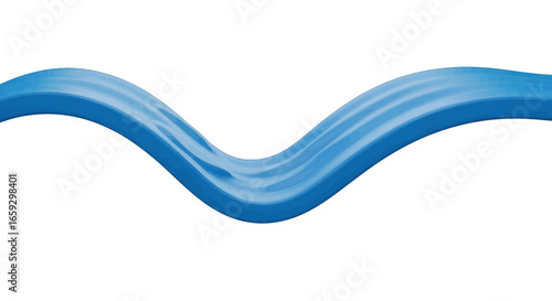 Abstract Blue Wave Graphic Design Element on White Background Undulating Curve Design
