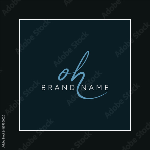 OH Signature Logo - Handwritten Vector Logo Template for OH Alphabet