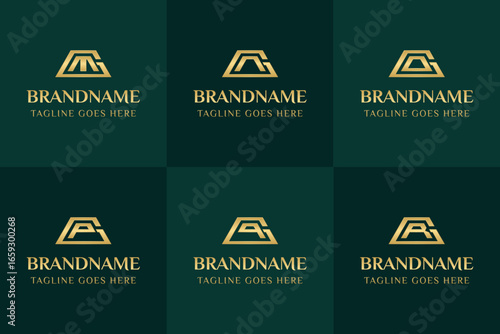 Letters GM GN GO GP GQ GR Gold Bar Logo, symbolizing wealth, value, and premium quality