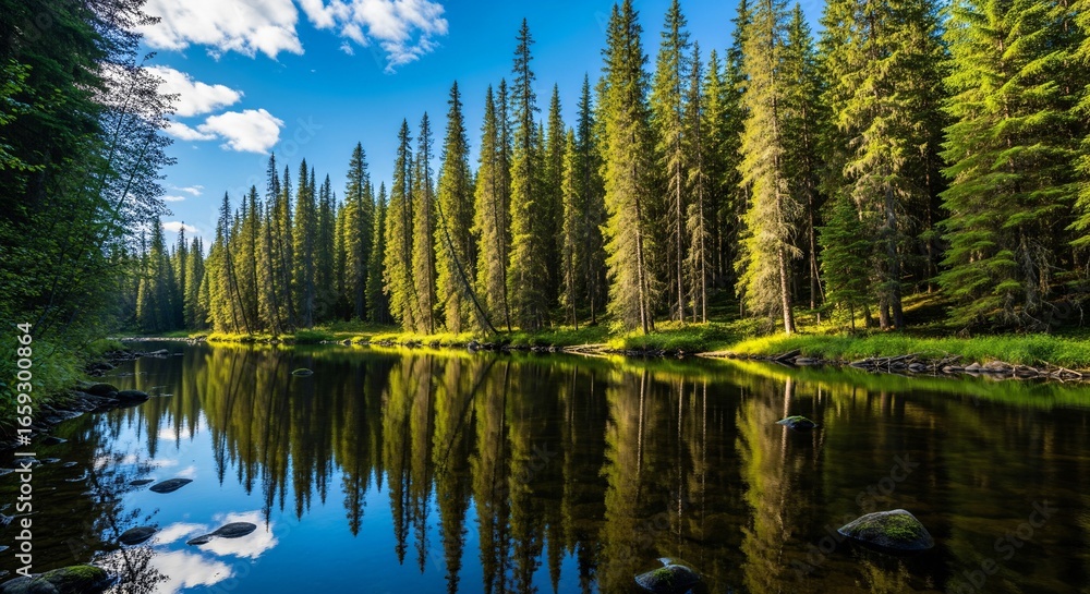 Obraz premium Mountain Lake Reflection