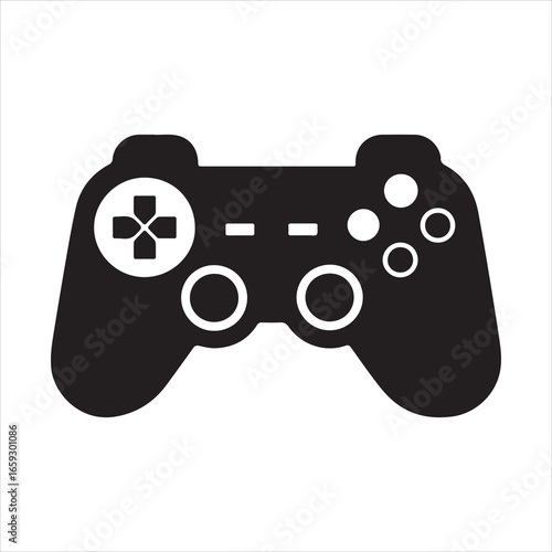 Video game controller Silhouette vector, Gamepad vector icon illustration