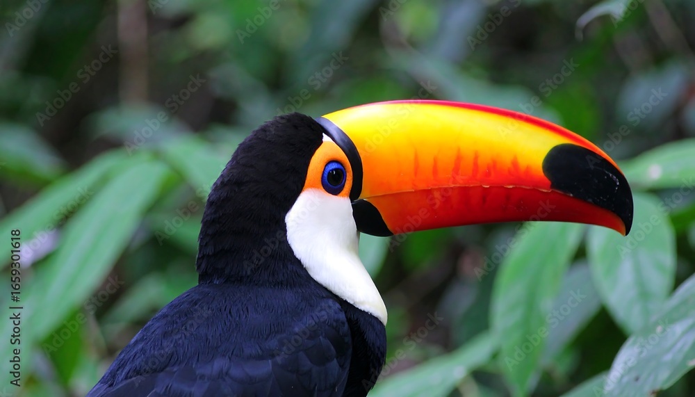 Fototapeta premium Close-up of toucan's vibrant beak