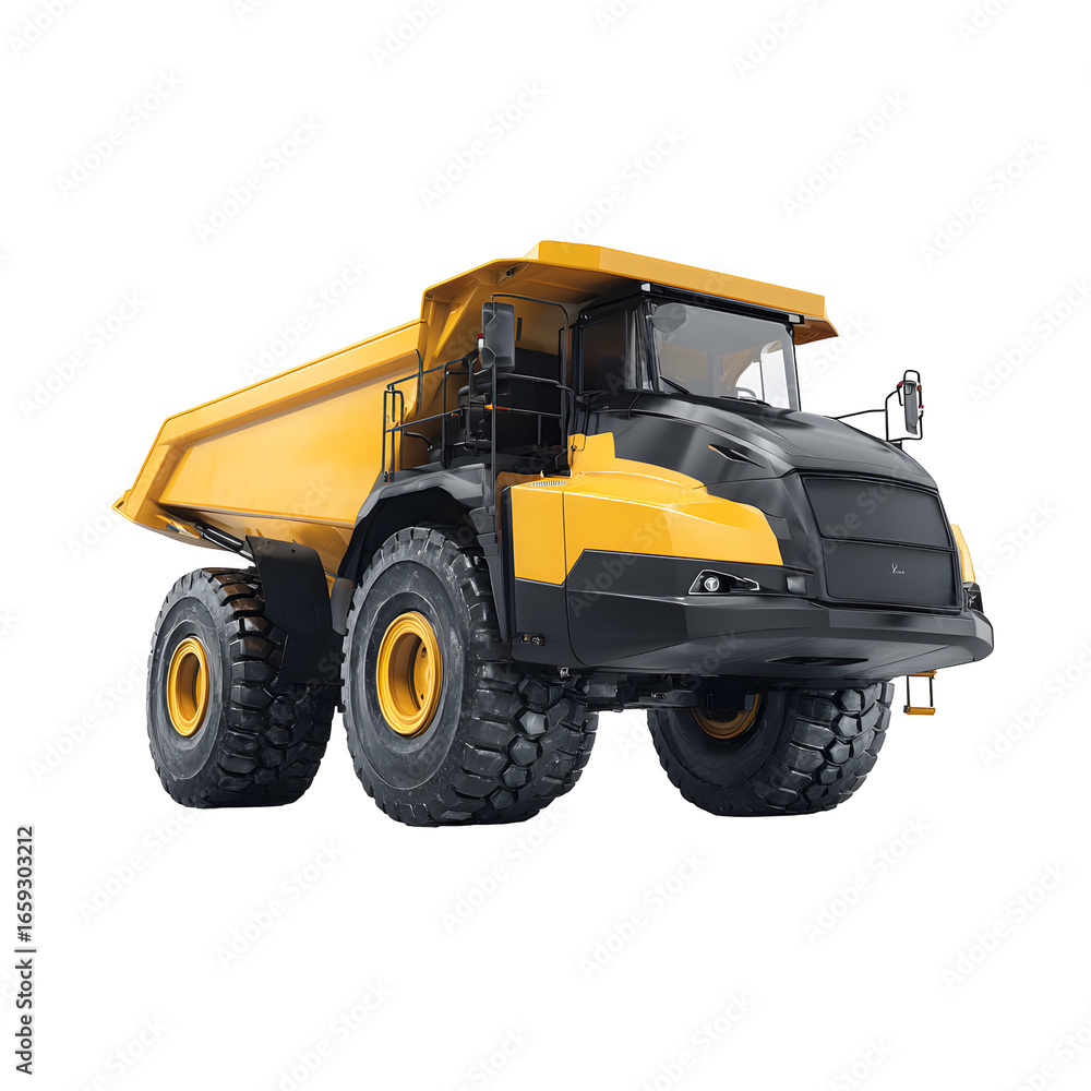 Fototapeta premium Yellow and black heavy duty truck