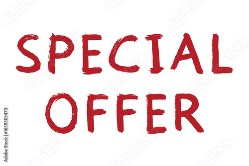 Special offer lettering Handwritten word Modern brush calligraphy Template for marketing ad, print, web, banner, poster, flyer Ink illustration