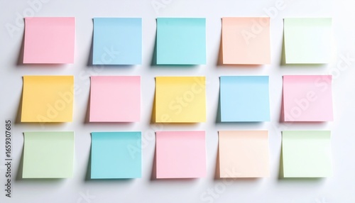 Blank adhesive sticky note mockup, a paper memo for reminder message on office board.