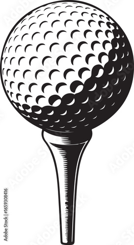 Golf ball setup on a white background