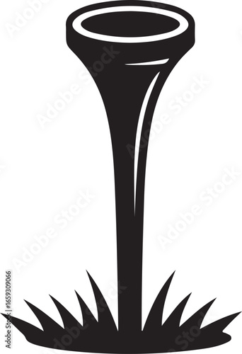 Golf tee for teeing off in vector 