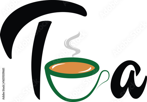Elegant Tea Logo Design with Typographic Cup Integration - Beverage Branding Concept