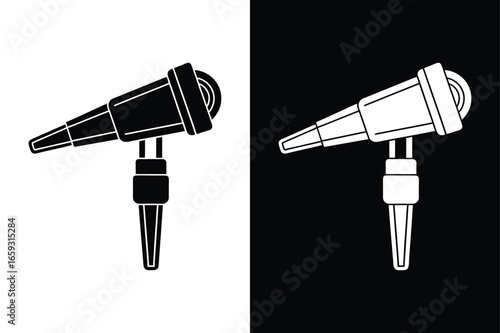 Minimalist Otoscope Ear Tool Icon. Clean Vector Silhouette Template