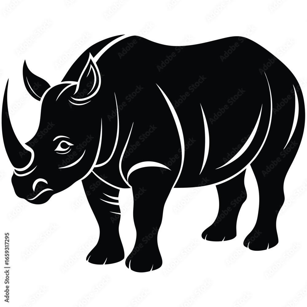 Fototapeta premium white rhino vector