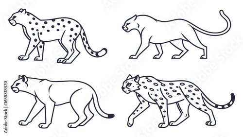 set of wild animal silhouettes