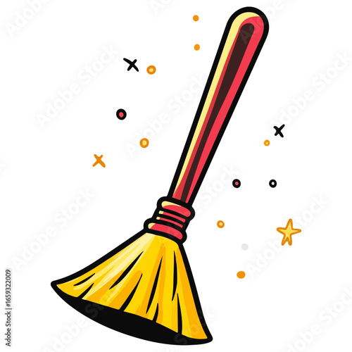 christmas broom, decoration, christmas, festival, vector, transparent background, xmas, winter, celebration, present, ornament, isolated