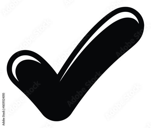Black check mark icon transparent background