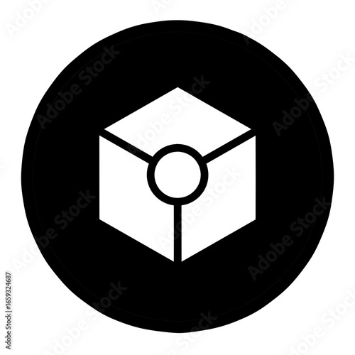 3d cube on black background