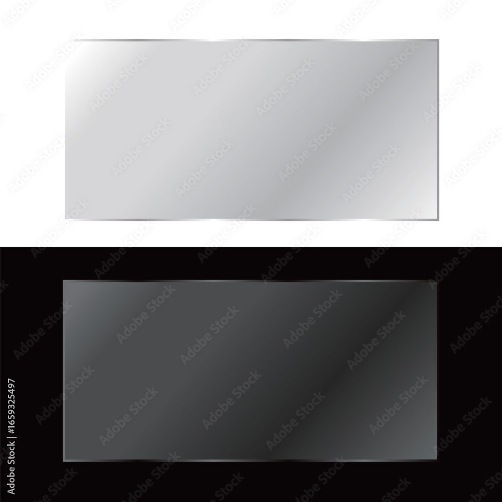 Naklejka premium Transparent square glass with reflective shine