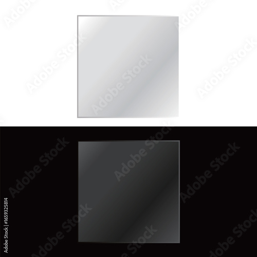Transparent square glass with reflective shine