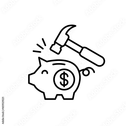 Emergency money icon set. Emergency cash icons. E-commerce and Shopping icons line set. Vector Illustration.	