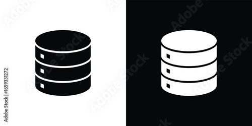Database Server Silhouette Disk Storage Stack Disk on White