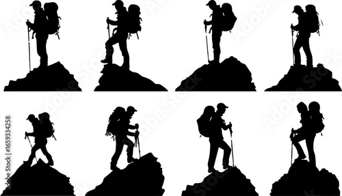"Trailblazing Trio: Hiking in Sync"