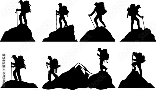 "Trailblazing Trio: Hiking in Sync"