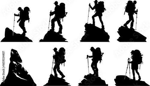 "Trailblazing Trio: Hiking in Sync"