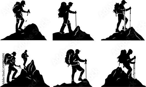 "Trailblazing Trio: Hiking in Sync"