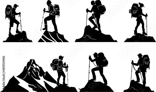 "Trailblazing Trio: Hiking in Sync"