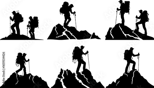 "Trailblazing Trio: Hiking in Sync"