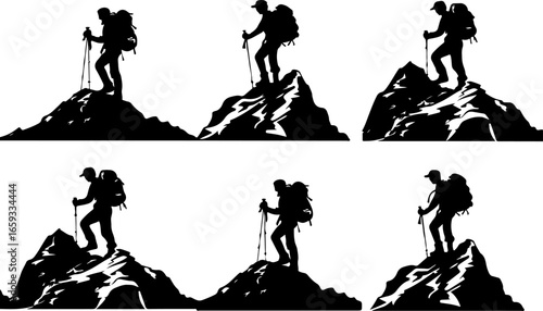 "Trailblazing Trio: Hiking in Sync"