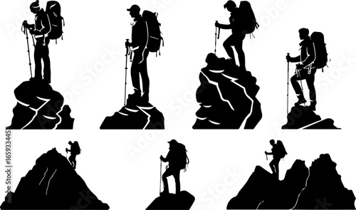 "Trailblazing Trio: Hiking in Sync"
