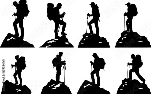 "Trailblazing Trio: Hiking in Sync"