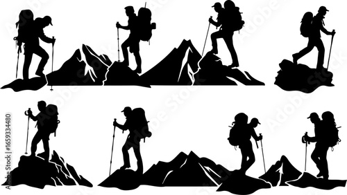 "Trailblazing Trio: Hiking in Sync"