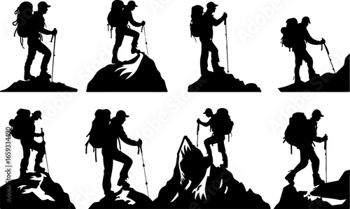 "Trailblazing Trio: Hiking in Sync"
