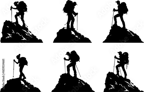 "Trailblazing Trio: Hiking in Sync"