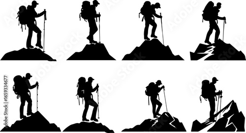 "Trailblazing Trio: Hiking in Sync"