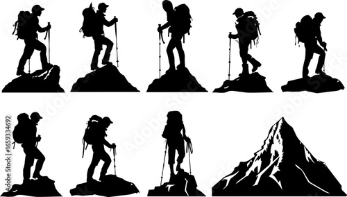 "Trailblazing Trio: Hiking in Sync"