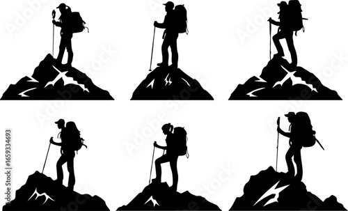 "Trailblazing Trio: Hiking in Sync"