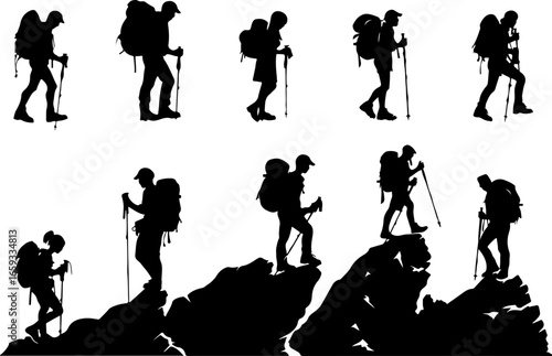 "Trailblazing Trio: Hiking in Sync"