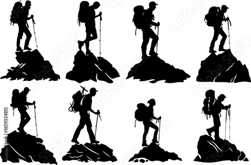 "Trailblazing Trio: Hiking in Sync"