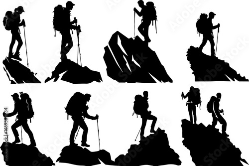 "Trailblazing Trio: Hiking in Sync"