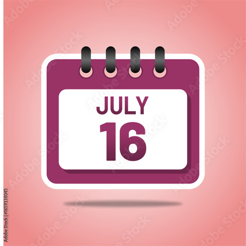 July 16 Colorful Daily Planner Design
