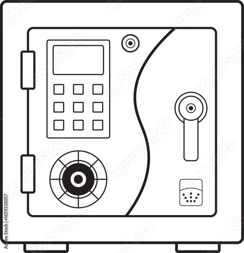 Advanced Bank safe icon vector illustration