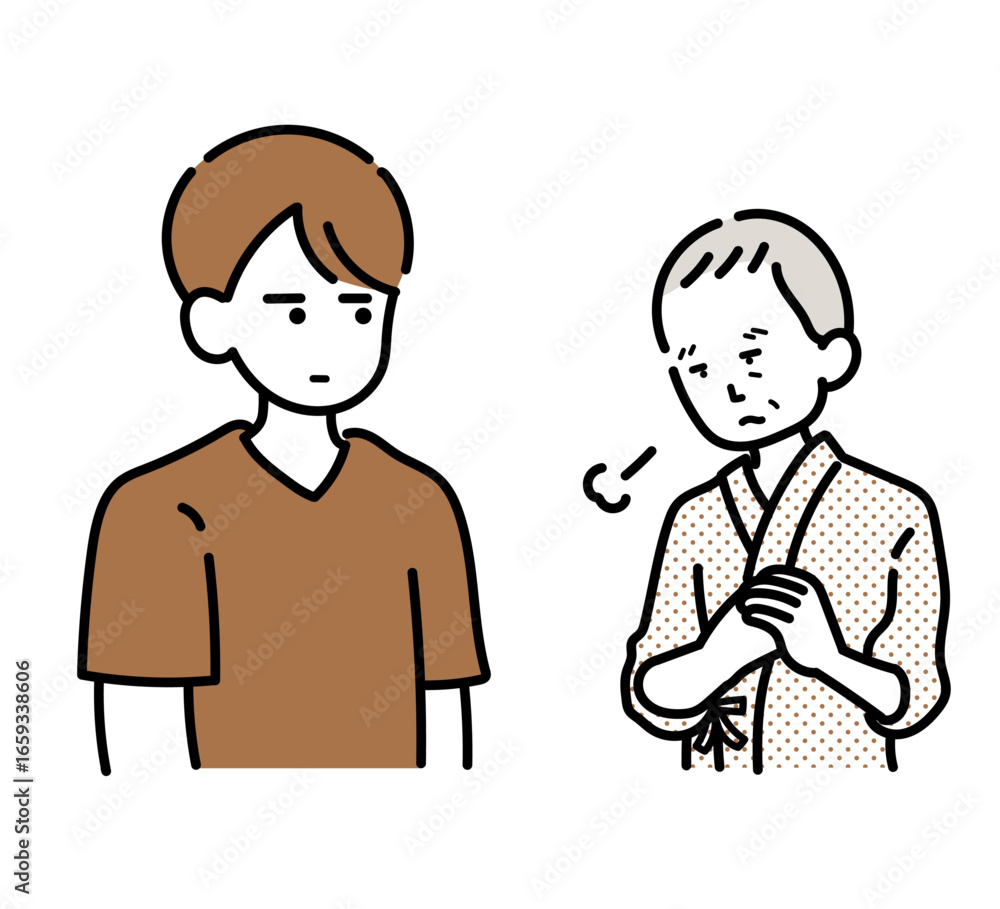 医師に対しては大人しくなる患者のイラスト 医師に対しては大人しくなる患者のイラスト