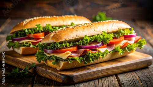 Two fresh sandwiches