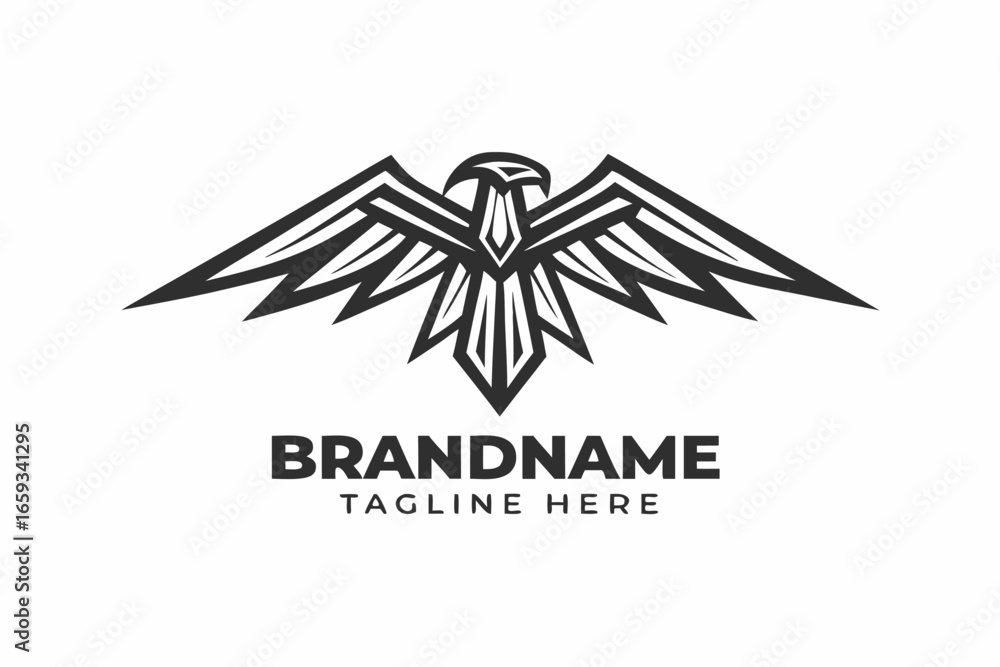 Obraz premium Abstract Geometric Eagle on White Background Logo Design Element