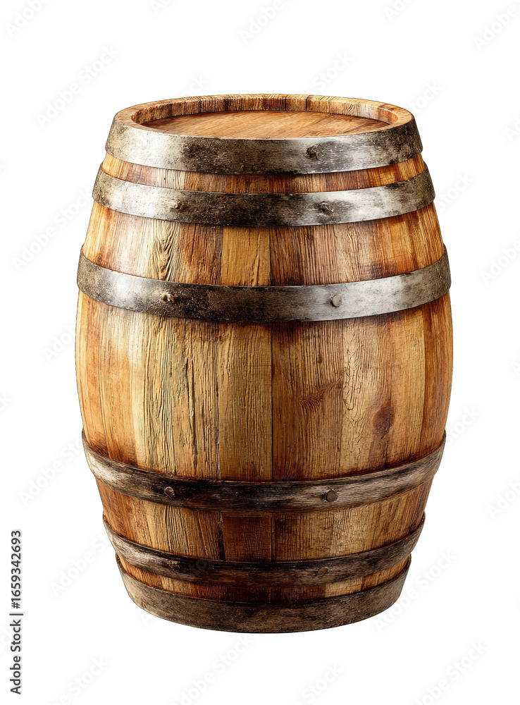 Fototapeta premium Aged wooden barrel, full view (3)
