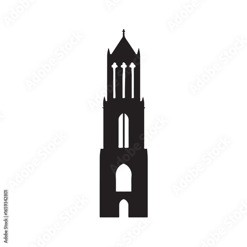 Dom Tower Utrecht Silhouette Vector